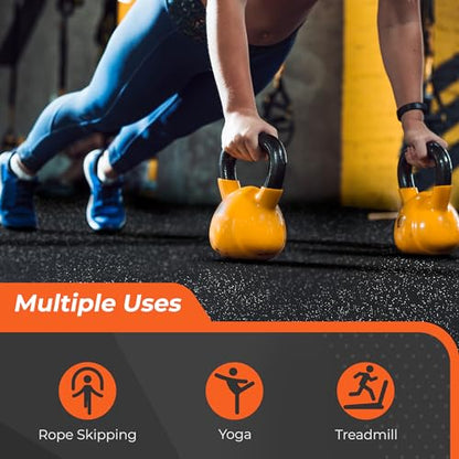 SUPERJARE 0.4'' Thick 12 Pcs 48 Sq Ft Rubber Top Exercise Equipment Mats - size: 12 Tiles (48 Sq Ft)