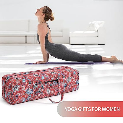 | Yoga Mat Bag | Large Yoga Mat Carrier with Wet Pocket | Yoga Gifts | Gym Tote Bag for Women - color: Red