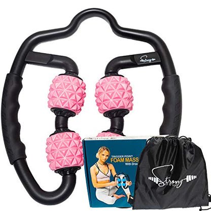 Foam Roller Deep Tissue Massager | Myofascial Massage Tools with Drawstring Gym Bag | Muscle Roller for Legs | Fit Roller Pro, High Density Foam Trigger Point Leg Circulation Massager