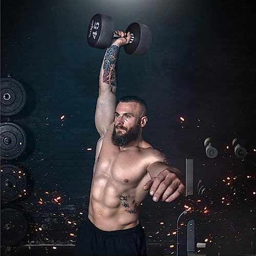 Yes4All Urethane Dumbbell with Anti-Slip Knurled Handle 5-50 LB for Muscle Building - Sold Individually - color: H1. 40 Pounds