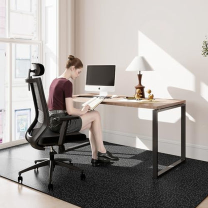 24 Tiles Exercise Mat, 96 Sq.Ft Interlocking Foam Floor Mat with Rubber Top, Non-Slip Waterproof Puzzle Gym Mat for Home Workout Equipment & Garage, 0.79" Thick (Black)