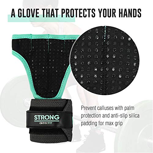 Strong Women's Wrist Wrap Gloves - Wrist Support Grips for Workout, Weight Training, Pilates, Yoga & More