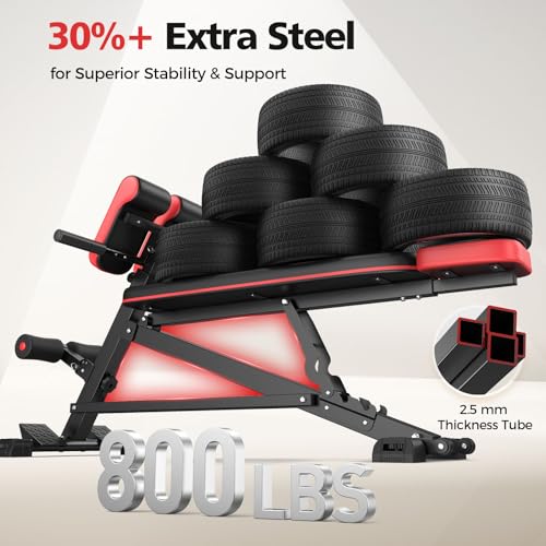 Flybird 4 in 1 Roman Chair with Adjustable Weight Bench & Sit Up Bench for Full Body Workout, Fitness equipment for HyperBack Extension for Glutes, Hamstrings & Lower Back, Multi-Purpose for Home Gym