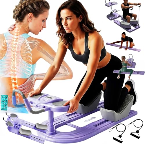 Crawling Training Machine Spine Twist & Stretch Trainer Effective Waist & Spine Workout, 3 Adjustable Height LED Counter 230kg Capacity,Detachable,for Full-Body Workout