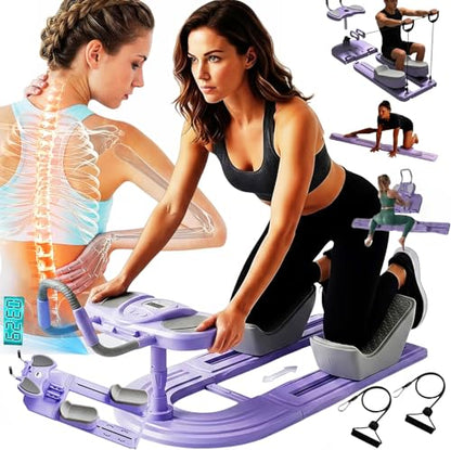 Crawling Training Machine Spine Twist & Stretch Trainer Effective Waist & Spine Workout, 3 Adjustable Height LED Counter 230kg Capacity,Detachable,for Full-Body Workout