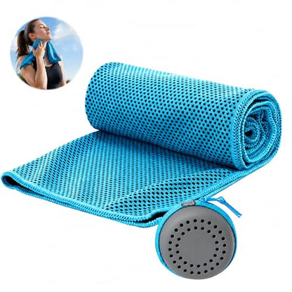 Cooling Towels Cooling Neck Wraps- Gym Coolings Towels with Case, Quick Dry Golf Rags for Running Workout Yoga Travel Outdoor (Blue)