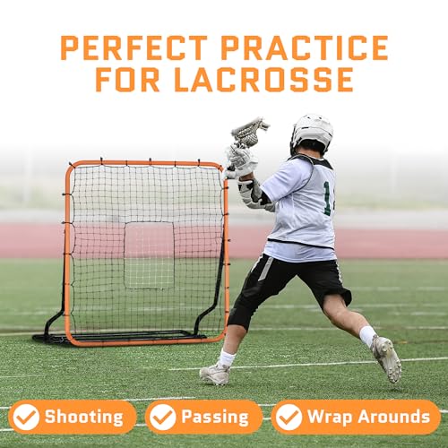 ACELETIQS Volleyball Rebounder Net, Soccer Rebounder, Lacrosse Rebounder, Baseball Rebounder Net | Improve Pitching and Fielding Training, Spiking, Passing and Shooting Skills - color: Orange