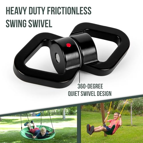 Heavy Duty Swing Swivel 500 lbs Weight Capacity, 360° Rotator with Carabiner for Hammocks, Tree Swings, Aerial Yoga, Climbing, and Outdoor Activities