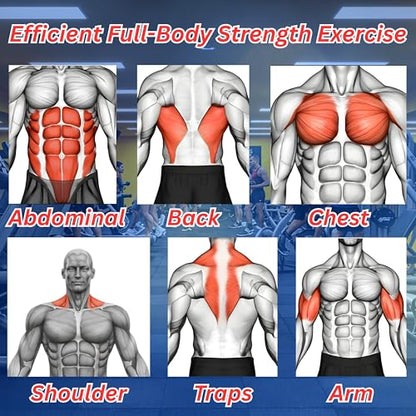 Weighted Ropeless Battle Ropes – 2PCS Cordless Battle Ropes, 5 Resistance Bands & 2 Hand Gloves for Full-Body Home Workout – Portable, Compact Exercise Gear for HIIT, Strength, and Cardio