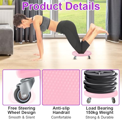 Ab Roller Wheel, Women's Multifunctional Abdominal Wheel Board with Mat, 360° Rotating, for Full Body Fat Burning Tummy Weight Control Gym or at home workout equipment - color: Black