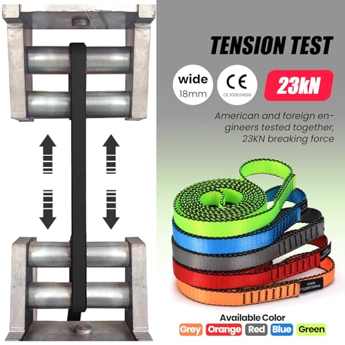 18MM Nylon Climbing Slings Runners 23 kN Strong Webbing Straps for Rock Climbing, Rappelling, Swing, Yoga Hammock etc - color: 3PCS Black, size: 24inch/60cm