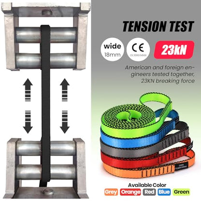 18MM Nylon Climbing Slings Runners 23 kN Strong Webbing Straps for Rock Climbing, Rappelling, Swing, Yoga Hammock etc - color: 3PCS Black, size: 24inch/60cm