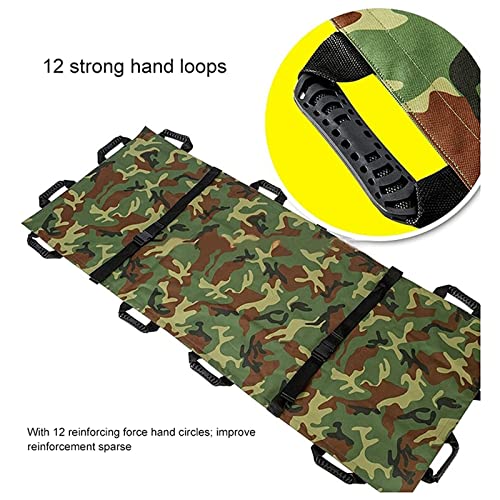 Oxford Foldable Canvas Stretcher, 12 Handles Hospital Patient Lifter Transfer Board for Hospital,Clinic, Home,Sports venues,Ambulance