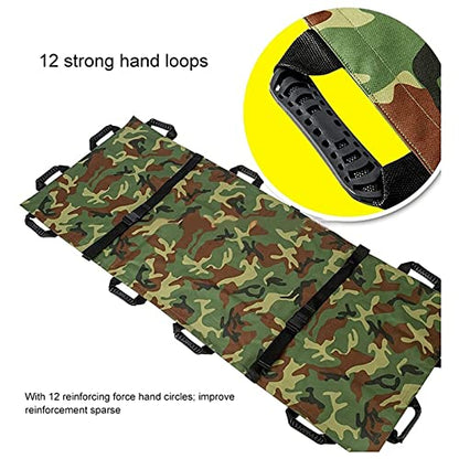 Oxford Foldable Canvas Stretcher, 12 Handles Hospital Patient Lifter Transfer Board for Hospital,Clinic, Home,Sports venues,Ambulance