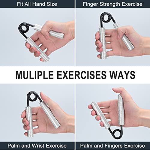Hand Grip Strengthener,3 Pack (150,200,250lbs) Grip Strength Trainer Forearm Strengthener Hand Strengthener for Home Gym & Office - color: Silver