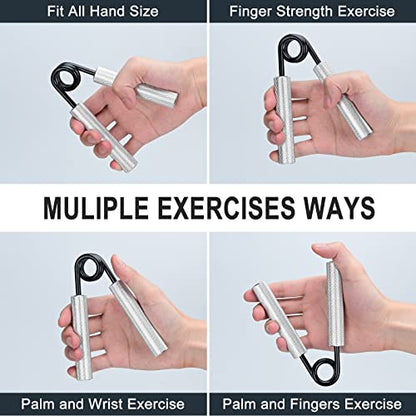 Hand Grip Strengthener,3 Pack (150,200,250lbs) Grip Strength Trainer Forearm Strengthener Hand Strengthener for Home Gym & Office - color: Silver