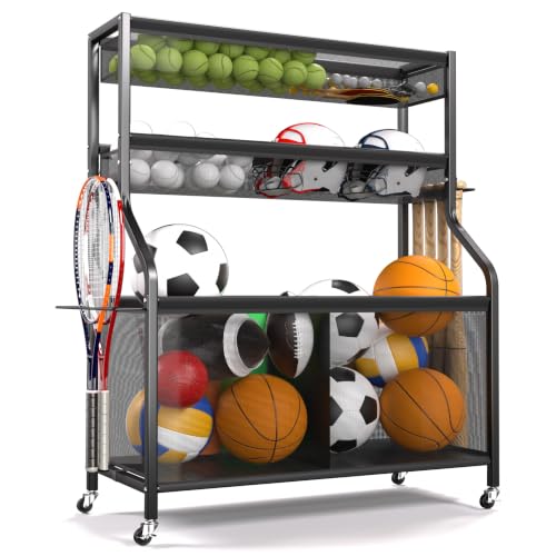 Ultrawall Sports Equipment Organizer, Golf Bag Stand w/Ski & Ball Storage - size: 36in