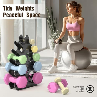 5-Tier | 4-Tier Dumbbell Rack Only Weight Racks For Free Weights Dumbbell Tower (No Dumbbells Rack Only) - size: 5-Tier Rack Only