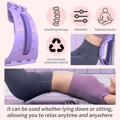 Back Stretcher for Lower Back Pain Relief,4 Lever Lumbar Support Board for Spine Decompression and Scoliosis Relief,Crack Your Back with This Cracking Device (Blue) - color: Blue