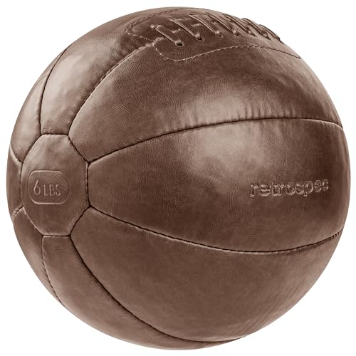 Core Weighted Medicine Ball 4, 6, 8, 10, 12, 14, 16, 20, 25, 30 lbs, Soft Touch Vegan Leather with Sturdy Grip for Strength Training, Recovery, Balance Exercises and Other Full-Body Workouts