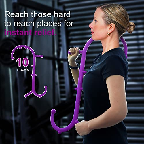 Massage Trigger Point Cane, Muscle Release Tool Self Massage Hook Cane, Handheld Back, Neck, Shoulder, Leg and Feet Massager Rod, Body Deep Tissue Gifts for Men & Women, Purple