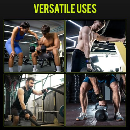 Wrist Wraps for Powerlifting & Weightlifting - Adjustable 18" Straps with Thumb Loops | Heavy Duty Wrist Support for Deadlift, Bench Press, Squats, 1 Pair