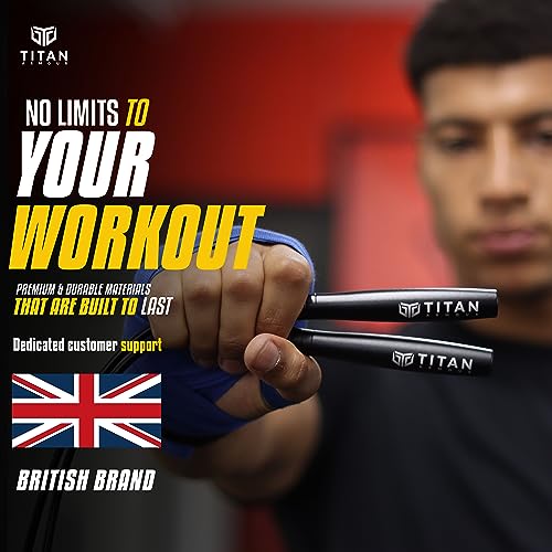 Titan Armour® Speed Rope - Professional Self-Locking & Adjustable, Adult Speed Jump Ropes for Fitness | 2 x Steel Ropes, Cable Protector & Travel Case | Jump Rope Crossfit, Boxing, Fitness MMA for Men & Women - color: Black-2