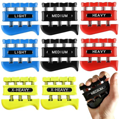 4 Weights Total 8 Piece Grip Strength Trainer Set,Hand Grip Finger Exerciser,Finger Strengthener,Work Fitness Musician Finger Relaxation