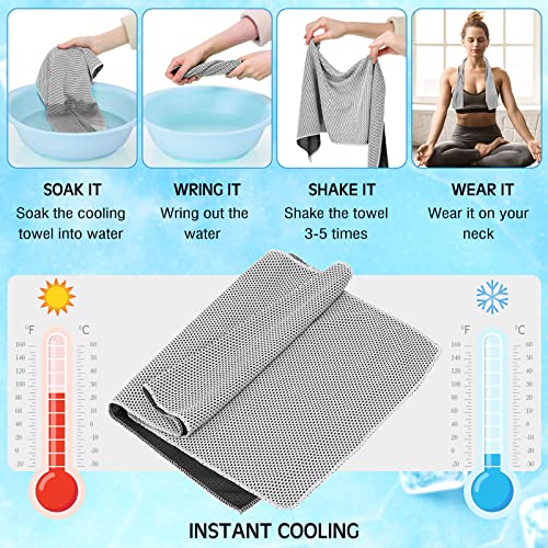 BBTO Pcs Cooling Towels 32'' x 12'' Microfiber Sweat Towel - color: Cool Colors