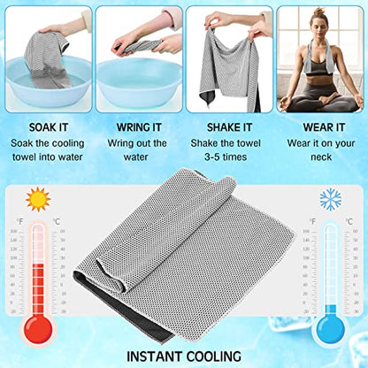 BBTO Pcs Cooling Towels 32'' x 12'' Microfiber Sweat Towel - color: Cool Colors