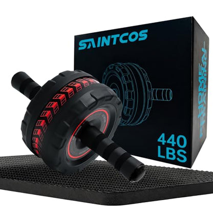 Ab Roller Wheel for Abs Workout - Core Strength Training Equipment for Home Gym with Knee Pad, Abdominal Exercise Wheel for Men and Women