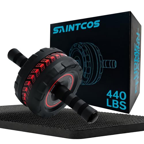 Ab Roller Wheel for Abs Workout - Core Strength Training Equipment for Home Gym with Knee Pad, Abdominal Exercise Wheel for Men and Women