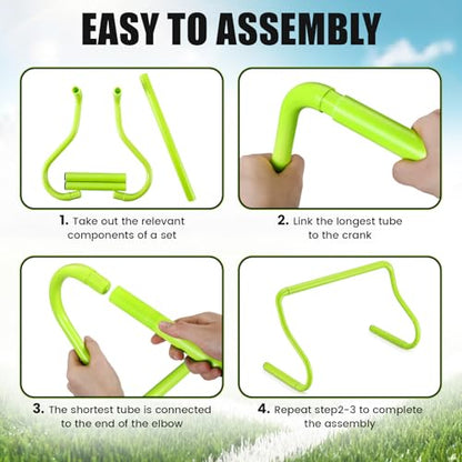 Seenelling 16 Pcs 12" Speed Agility Training Hurdles Large Size Detachable Agility Hurdles Hurdles Training Equipment Set for Athletes Soccer Basketball - color: Green