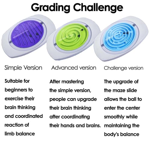 22'' Balance Board Rocker Maze, Dynamic Maze Balance Board with Marble Maze, Core Trainer & Stability Wobble Board for All Ages, Anti-Slip Design, Durable PE Construction, Ideal for Fitness, Rehab, & Family Fun