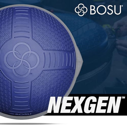 BOSU Nexgen Balance Trainer, Half-Ball Training Equipment, 65 cm Diameter, 300 lb Capacity - Burst-Resistant Stability Exercise Tool w/Non-Slip Base, Includes Hand Pump, Commercial-Grade - color: Future Dusk/Gray