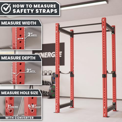 Synergee Safety Straps – Fits 2x2 2x3 3x3 Racks 750 lb - color: f) 3x3 x 29"