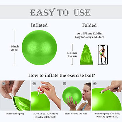PL-0003 Soft Exercise Ball, Anti-Burst Yoga Ball Chair Supports 2200lbs PL-0003 - color: Green