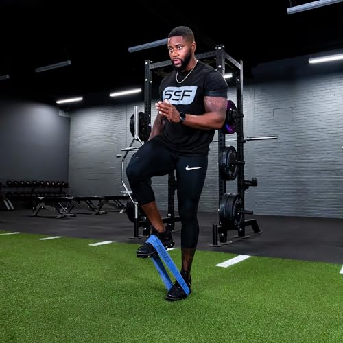 Serious Steel Fitness Fabric Mini Loop Non-Slip Resistance Band Set | Warm-Up, Physical Therapy, Glute Training, Speed and Agility Exercise Bands - color: Level 4 - Heavy (Blue)