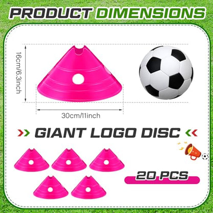 Jumbo Soccer Cones Big Training Disc Cone - color: Rose Red