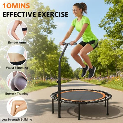 40" Bungee Rebounder Mini Trampoline with Foam Handle for Adults and Kids