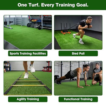 Yescom Sports Sled Strips Turf Gym Flooring for Weight Sled Push Pull - size: 0.4"H-3'x65'(200Sq.Ft)