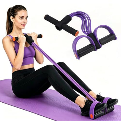Upgraded Durable 6-Tube Pedal Resistance Strap with Handle, Natural Rubber Fitness Resistance Strap, Multifunctional Fitness Strap, Suitable for Abdominal, Waist, arm, and Leg Shaping Training