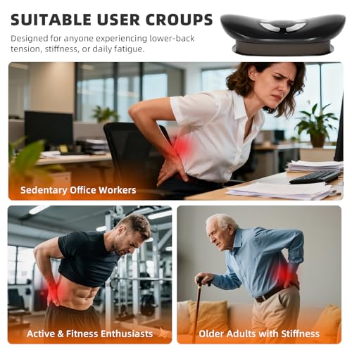 4-in-1 Electric Lumbar Traction Device, Back Massager with Adjustable Air Traction ,3 Level Heating, Vibration and Therapy,Lower Back Massager for Sciatica Relief, Office Lumbar Pressure & Stiffness
