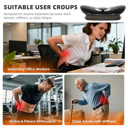 4-in-1 Electric Lumbar Traction Device, Back Massager with Adjustable Air Traction ,3 Level Heating, Vibration and Therapy,Lower Back Massager for Sciatica Relief, Office Lumbar Pressure & Stiffness