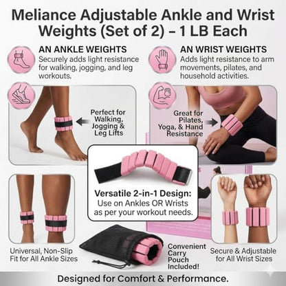Pilates Workout Kit for Home, Pilates Essential Equipment with Adjustable Ankle Wrist Weights, Resistance Bands, Pilates Ring and Ball Set, Yoga Straps, Grip Socks Fitness Accessories kits for Women