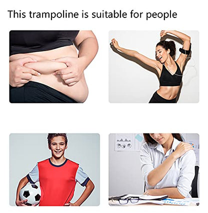 Replacement Trampoline Pad Outdoor Trampoline 40",Fitness Mute Foldable Trampoline with Adjustable Armrests Mini Exercise Rebounder for Adults Indoor/Garden Workout Equipment,Maximum Load 150Kg