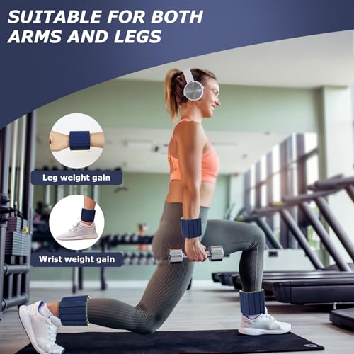 Magnetic Wrist Ankle Weights – Adjustable Ankle and Wrist Weights for Women & Men – 2 Pack (1LB Each) Stackable Magnetic Silicone Arm Bands Non-Slip, Waterproof, Easy Wear – Ideal for Pilates, Yoga, Running & Walking - color: Blue-Yellow