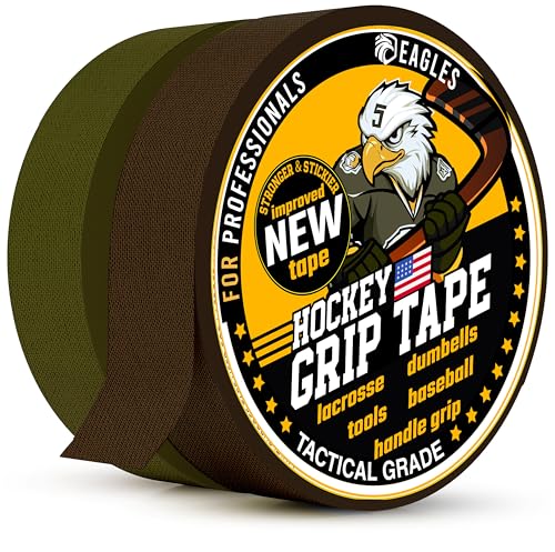 Tactical Grip Camo Tape 1" Gun Grip Tape for Rifle, Firearm, Knife Handle, Magazine, Tool, Bow, Camping Gear, Hockey, Lacrosse Baseball & Softball Bats, Pullup Bars Non-Reflective Weather-Resistant - color: Brown & Green