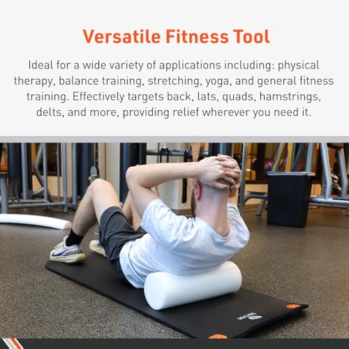 Body Sport Foam Roller, Full Round 6 in. x 18 in. – Lightweight & Durable for Flexibility, Strengthening & Rehab – High-Density Foam for Muscle Reeducation, Spinal Stabilization & Pressure Relief - size: Full Round 6 x 18 in