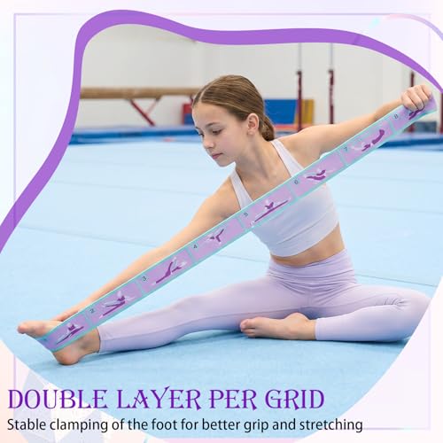 YUXIANLB Elastic Yoga Stretch Strap, 8-Loop Adjustable Stretching Gymnastic Resistance Band Fitness Equipment for Women Physical Flexible Therapy Ballet Dance Stuff Pilate Training Exercise Workout
